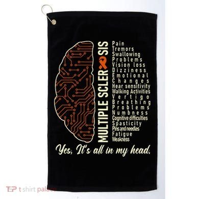 Multiple Sclerosis Yes It's All In My Head Brain Circuit Golf Towel