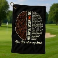 Multiple Sclerosis Yes It's All In My Head Brain Circuit Golf Towel thumb 1