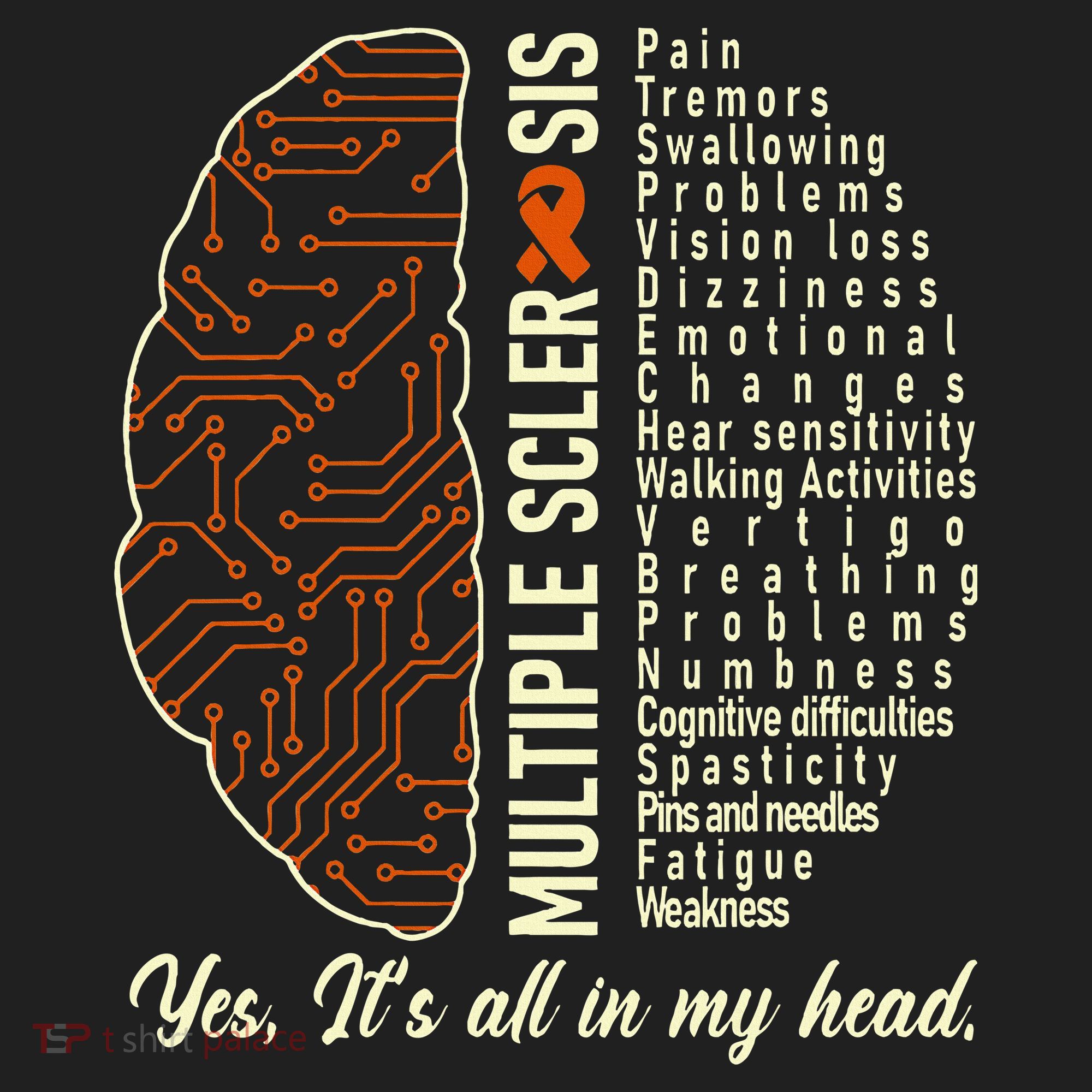Multiple Sclerosis Yes It's All In My Head Brain Circuit Golf Towel