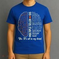 Multiple Sclerosis Yes It's All In My Head Brain Circuit T-Shirt thumb 3