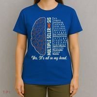 Multiple Sclerosis Yes It's All In My Head Brain Circuit T-Shirt thumb 4