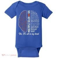 Multiple Sclerosis Yes It's All In My Head Brain Circuit Baby Bodysuit thumb 0