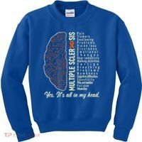 Multiple Sclerosis Yes It's All In My Head Brain Circuit Kids Sweatshirt thumb 0