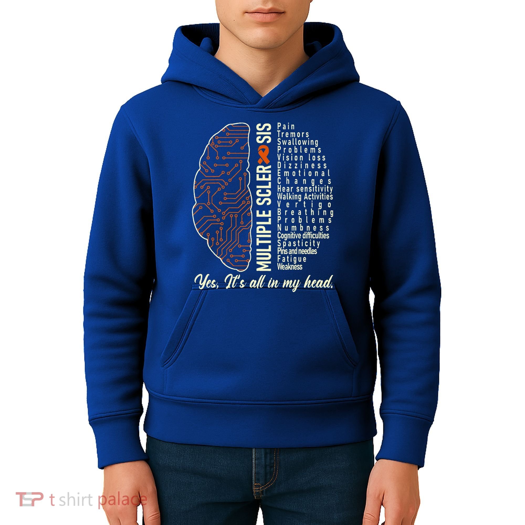 Multiple Sclerosis Yes It's All In My Head Brain Circuit Kids Hoodie
