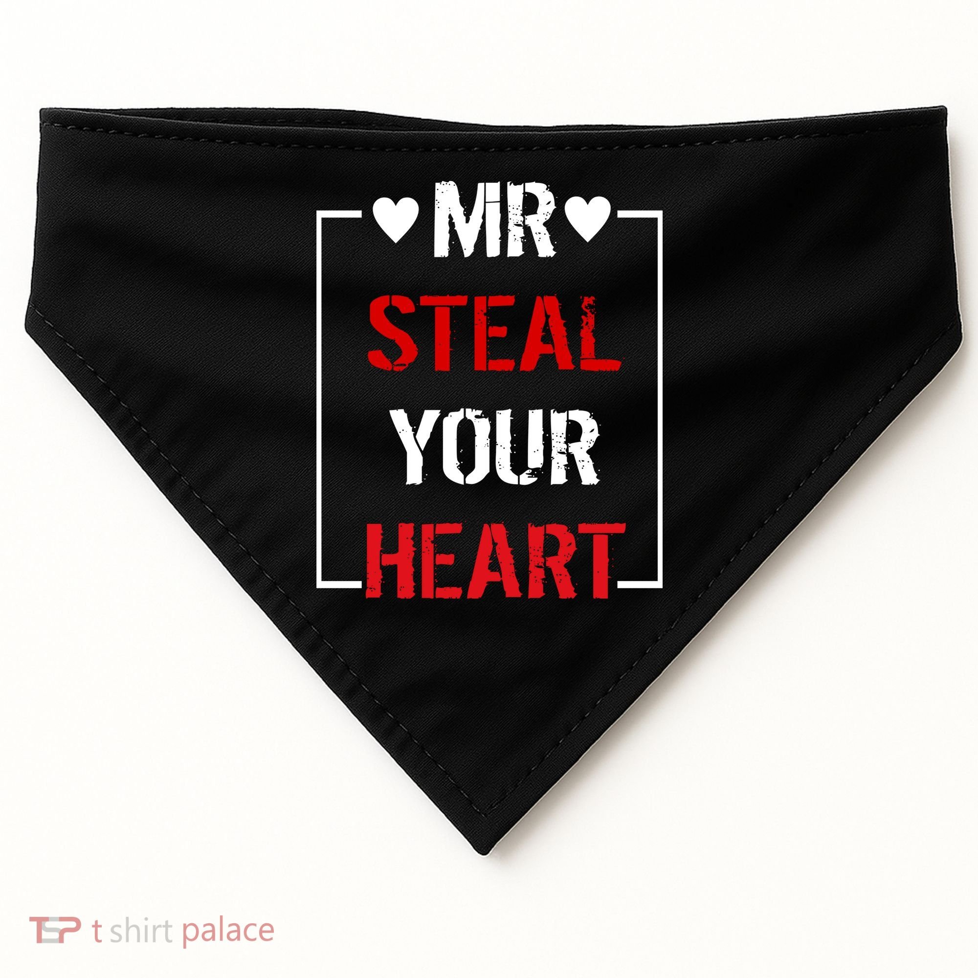 Mr. Steal Your Heart Valentines Day USA-Made Doggie Bandana