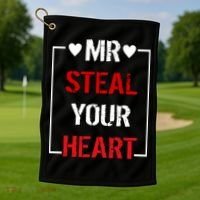 Mr. Steal Your Heart Valentines Day Golf Towel thumb 1