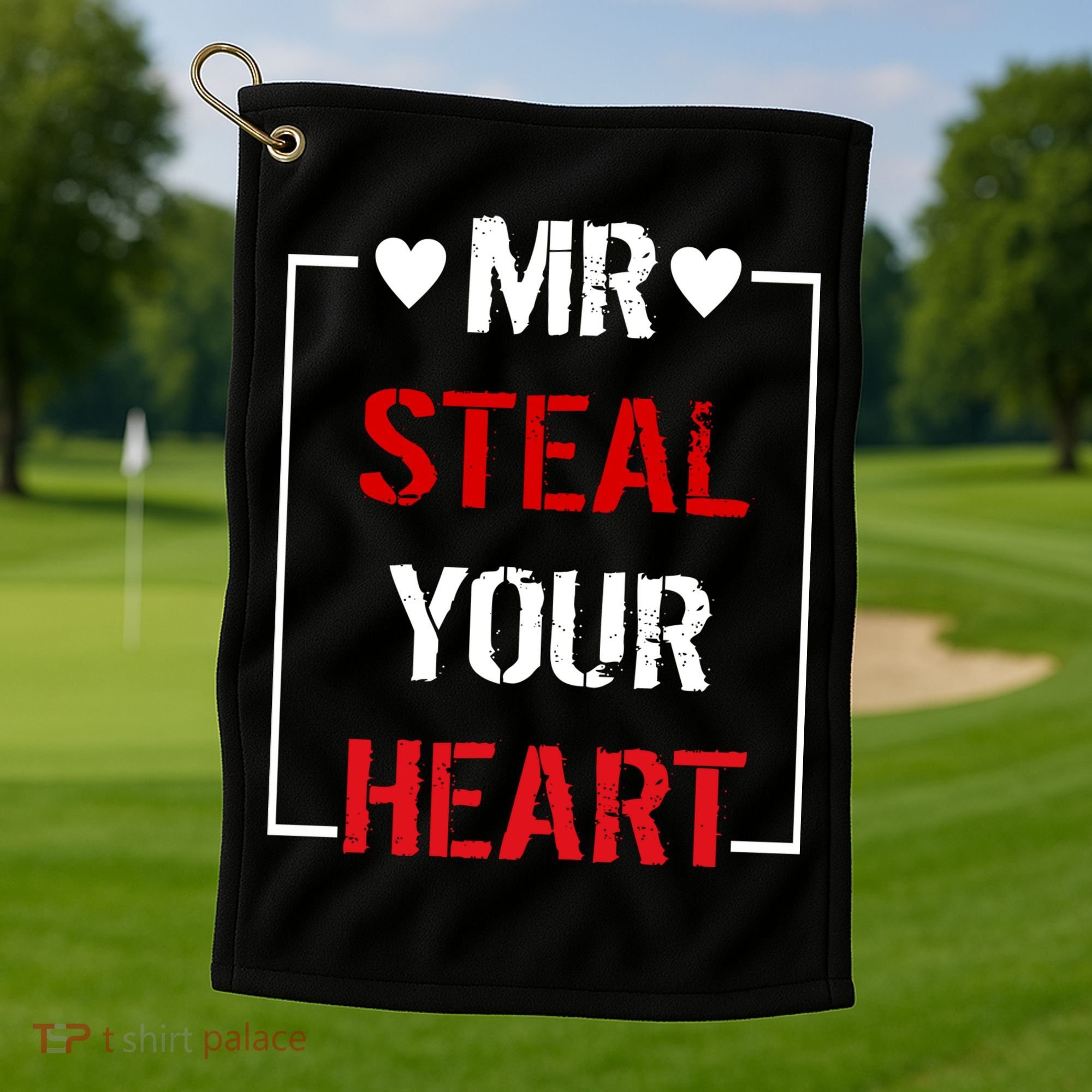 Mr. Steal Your Heart Valentines Day Golf Towel