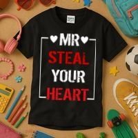 Mr. Steal Your Heart Valentines Day Kids T-Shirt thumb 3