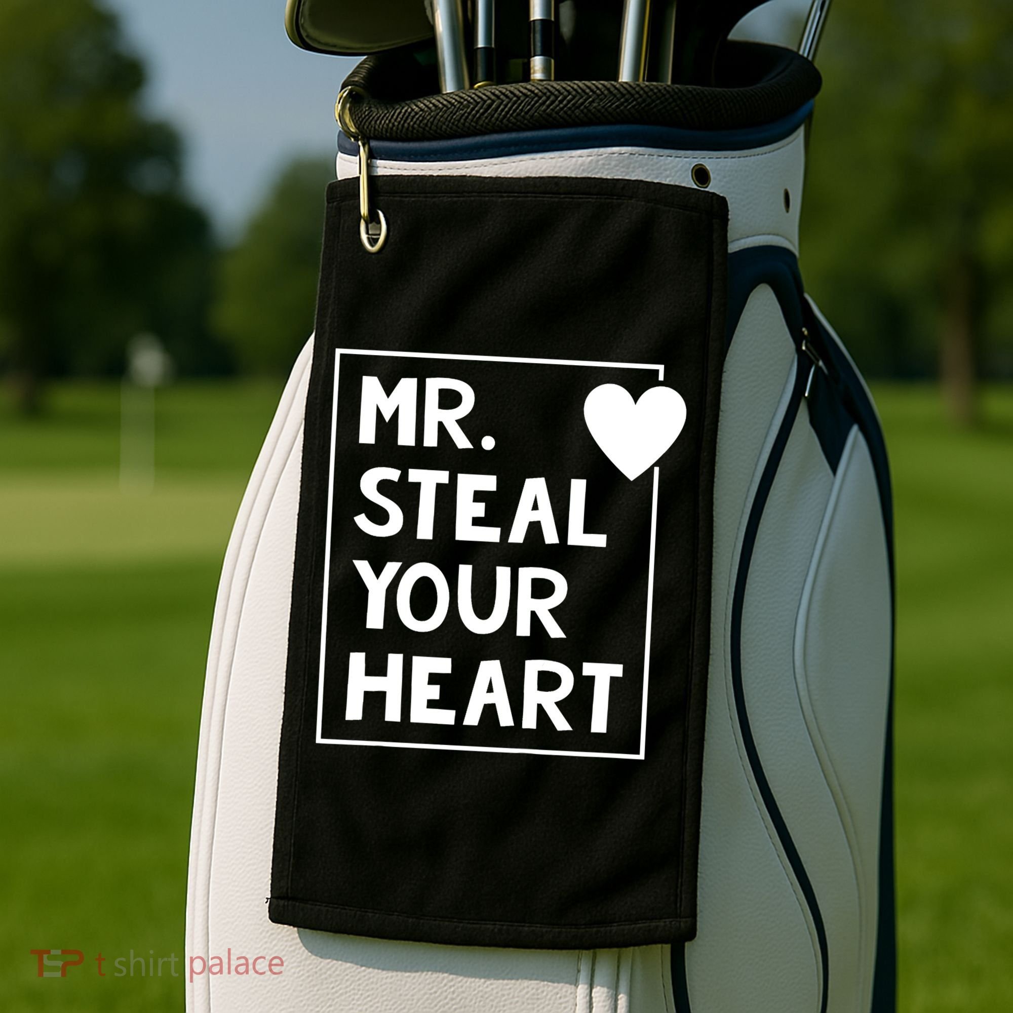Mr Steal Your Heart Valentines Day Boy Golf Towel