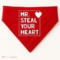 Mr Steal Your Heart Valentines Day Boy USA-Made Doggie Bandana thumb 0