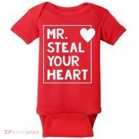 Mr Steal Your Heart Valentines Day Boy Baby Bodysuit thumb 0