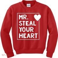 Mr Steal Your Heart Valentines Day Boy Kids Sweatshirt thumb 0
