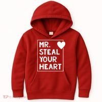 Mr Steal Your Heart Valentines Day Boy Kids Hoodie thumb 0