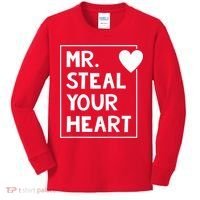 Mr Steal Your Heart Valentines Day Boy Kids Long Sleeve Shirt thumb 0