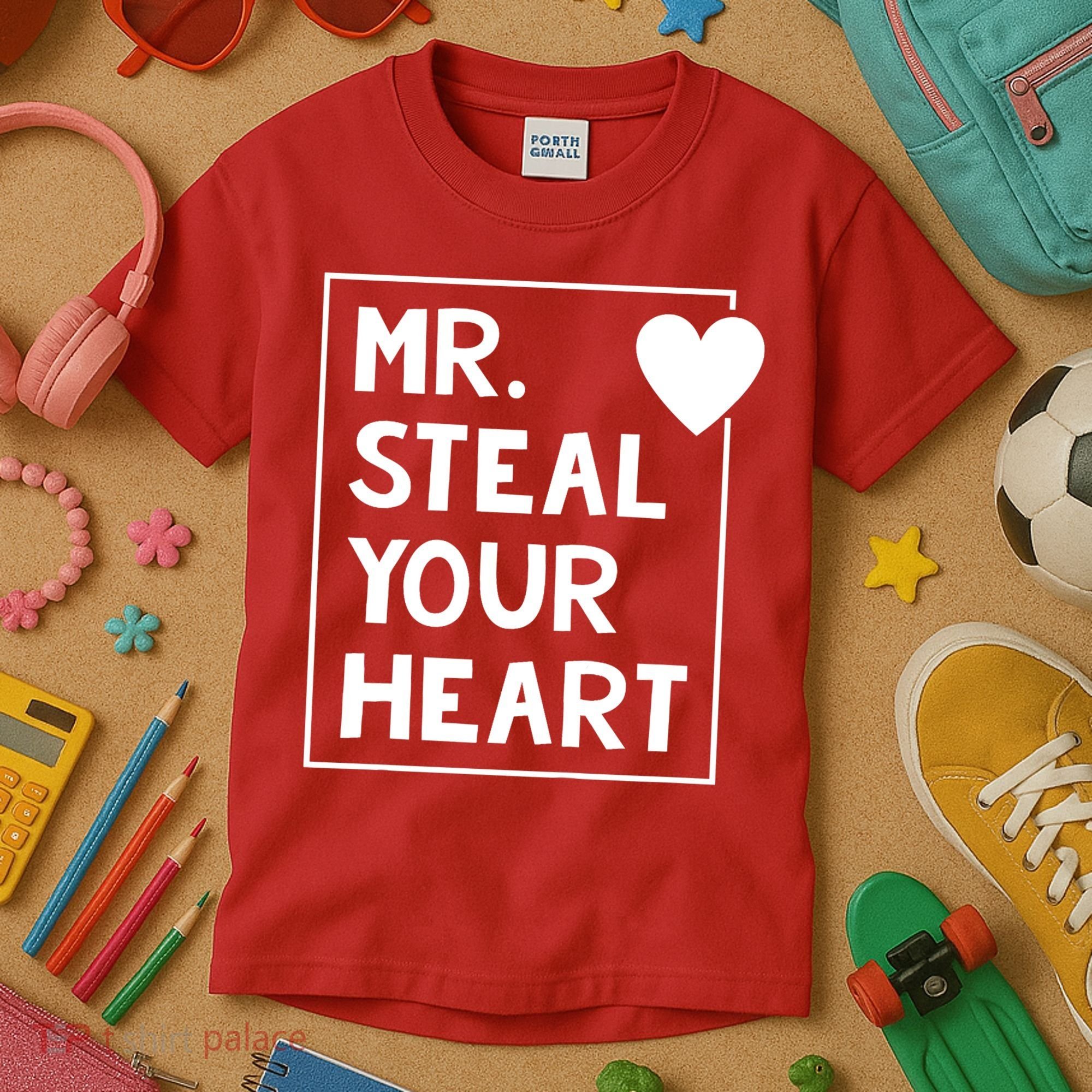Mr Steal Your Heart Valentines Day Boy Kids T-Shirt