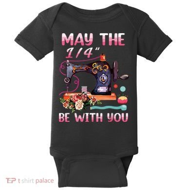 May The 14 Be With You Sewing Machine Quilting Baby Bodysuit