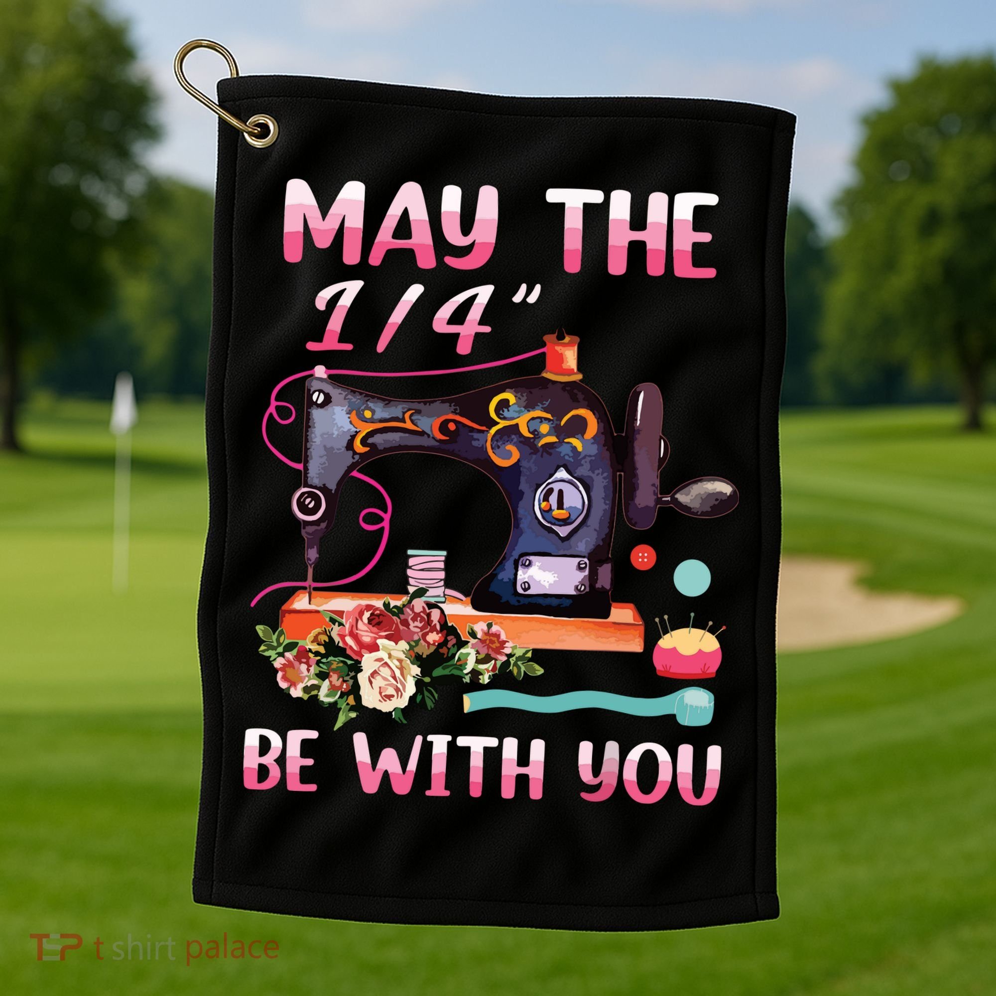 May The 14 Be With You Sewing Machine Quilting Golf Towel