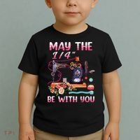 May The 14 Be With You Sewing Machine Quilting Toddler T-Shirt thumb 2