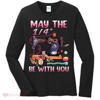 May The 14 Be With You Sewing Machine Quilting Women's Long Sleeve Shirt thumb 0