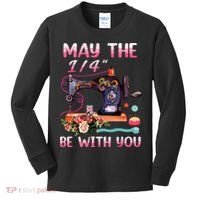 May The 14 Be With You Sewing Machine Quilting Kids Long Sleeve Shirt thumb 0