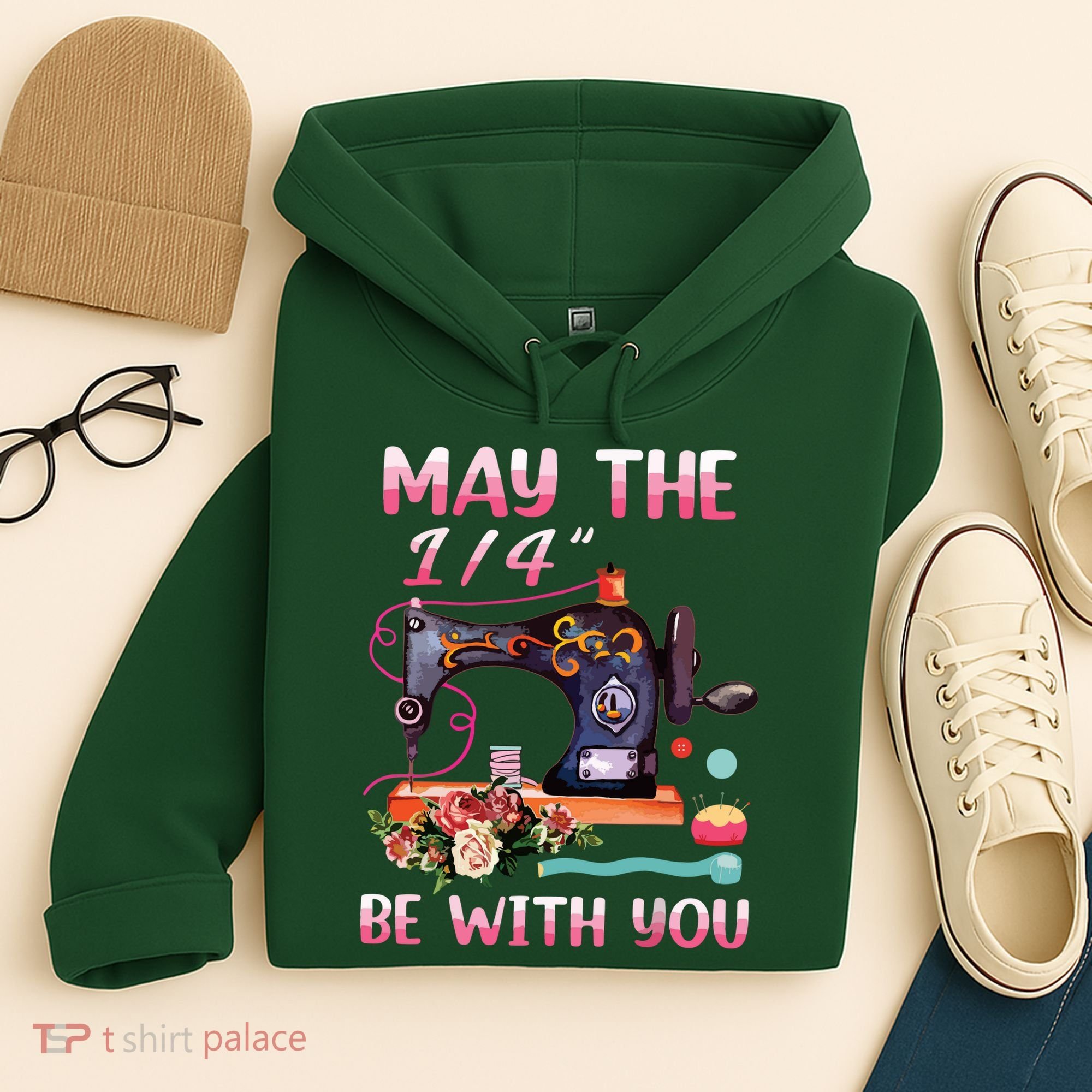 May The 14 Be With You Sewing Machine Quilting Hoodie