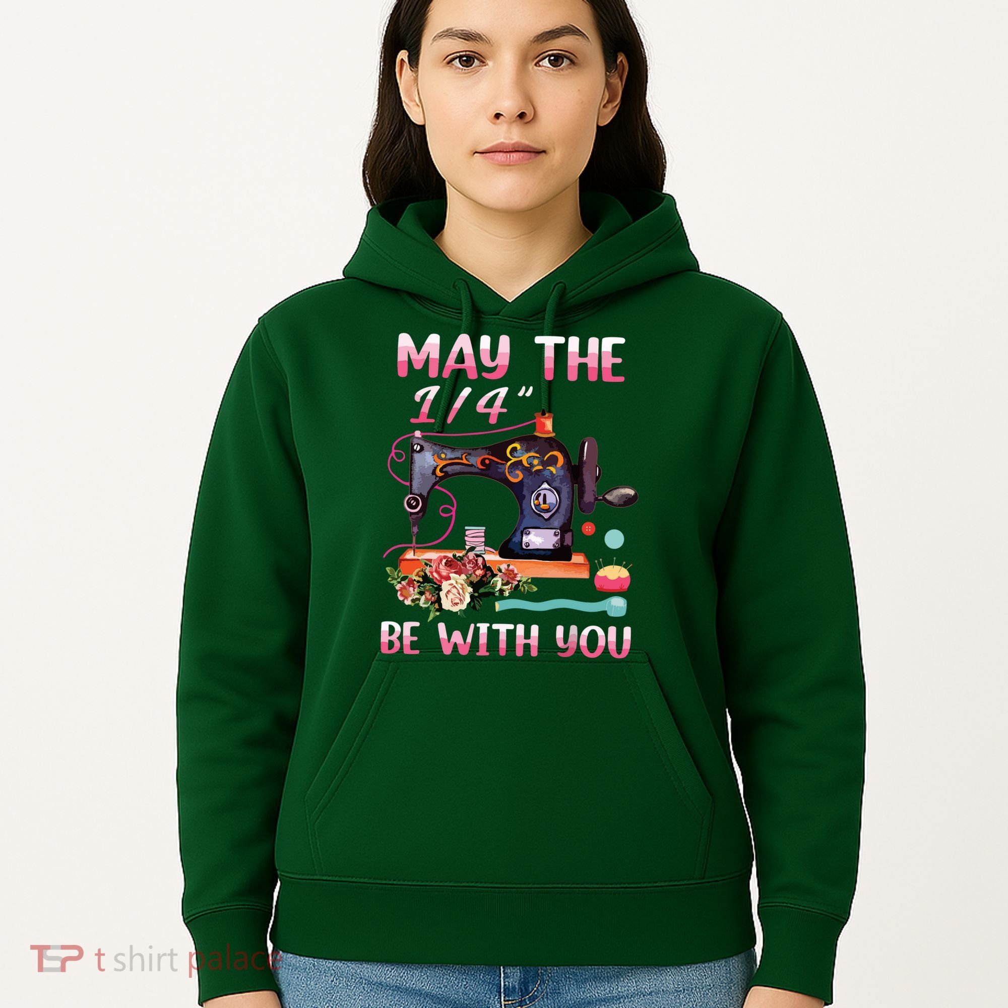 May The 14 Be With You Sewing Machine Quilting Hoodie