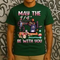 May The 14 Be With You Sewing Machine Quilting T-Shirt thumb 3