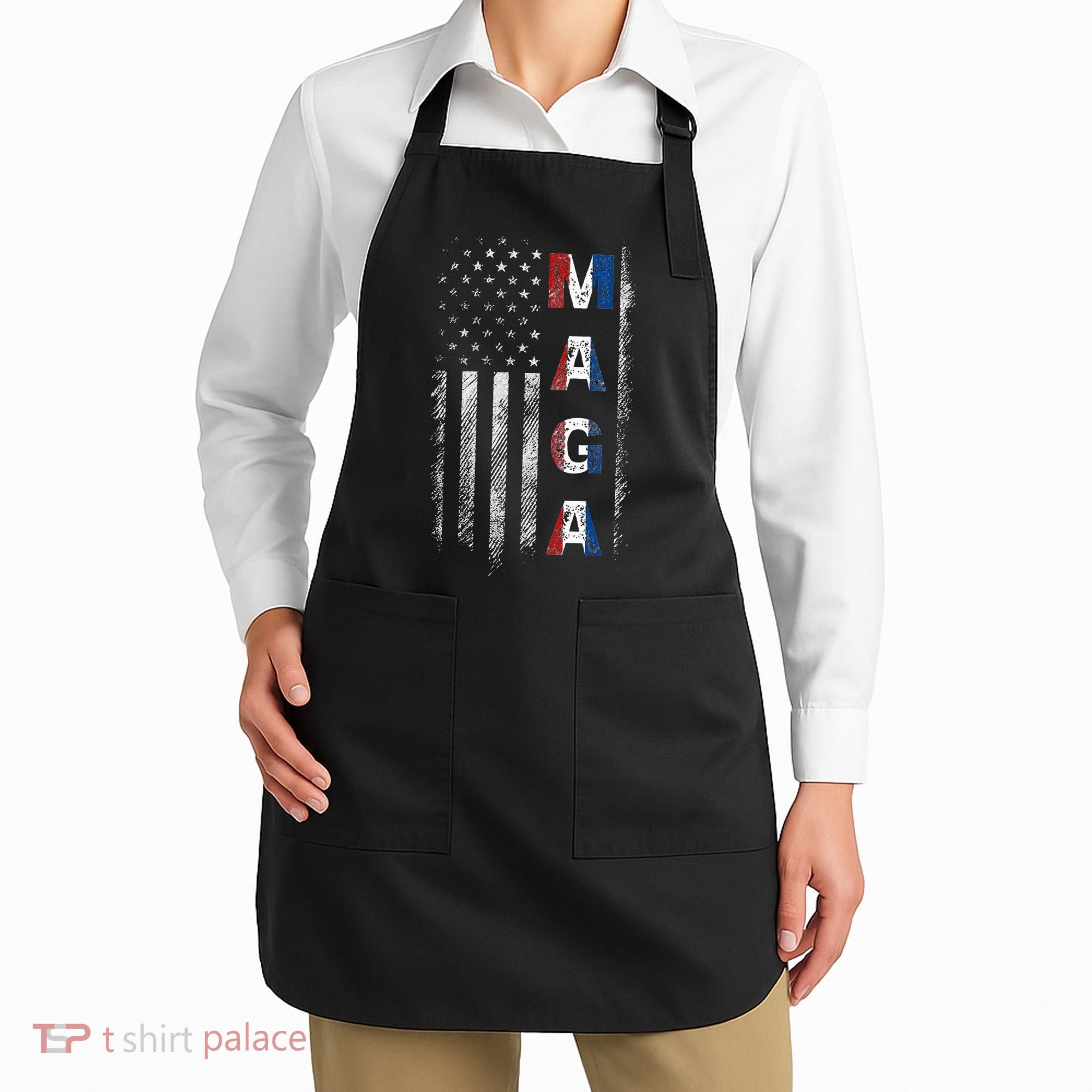 Maga Trump 2024 Us Flag American Apron