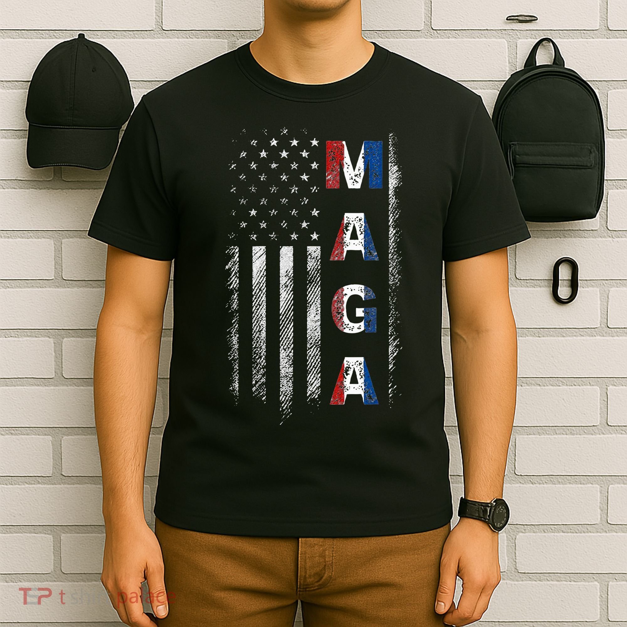 Maga Trump 2024 Us Flag American T-Shirt
