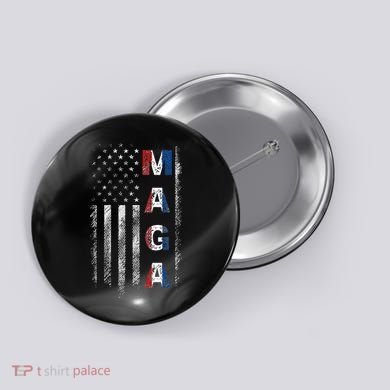 Maga Trump 2024 Us Flag American Button