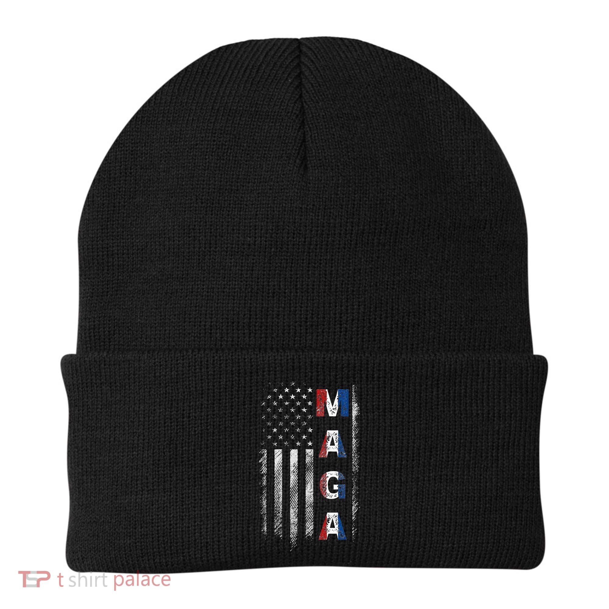 Maga Trump 2024 Us Flag American Beanie