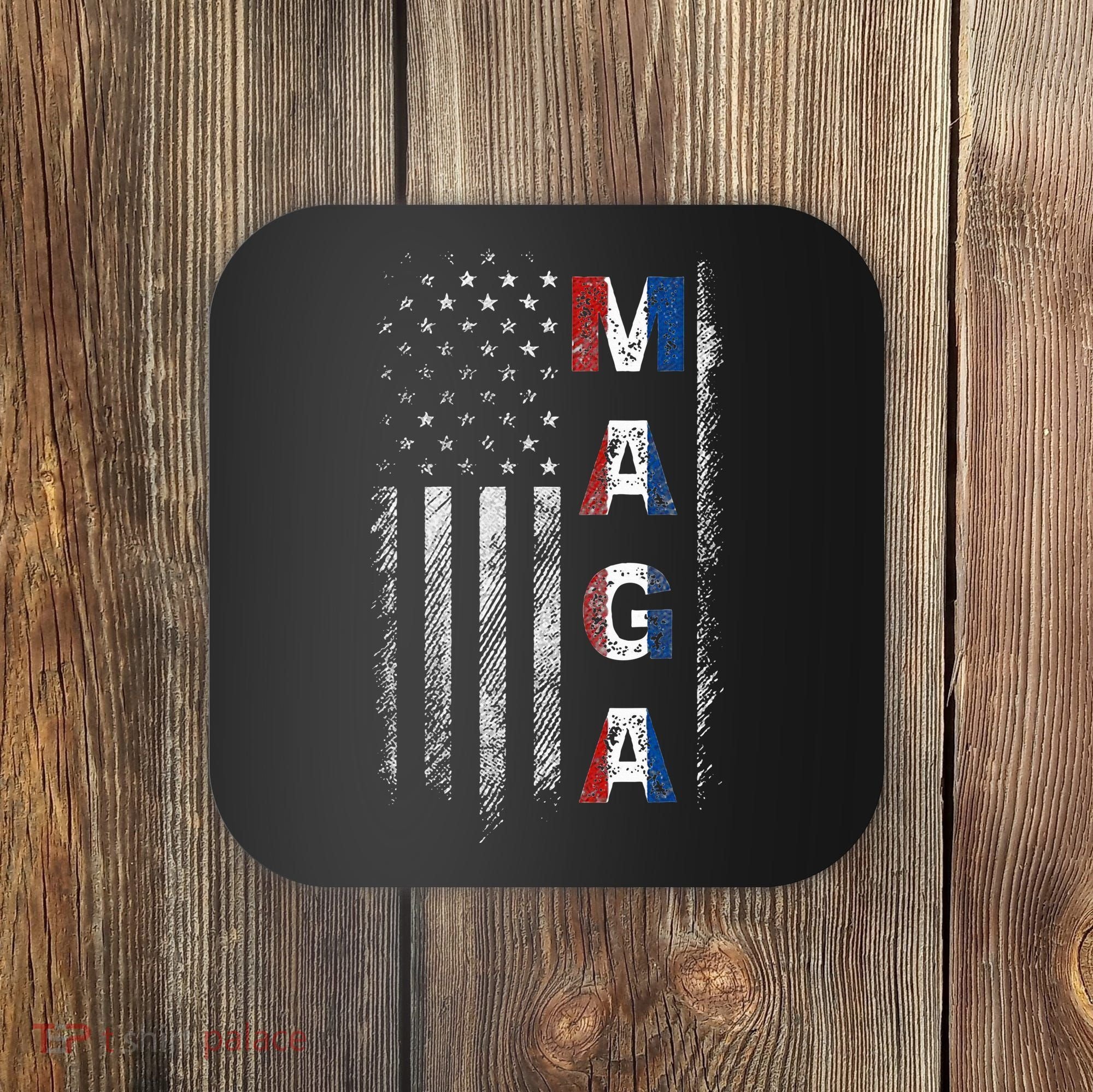 Maga Trump 2024 Us Flag American Coaster