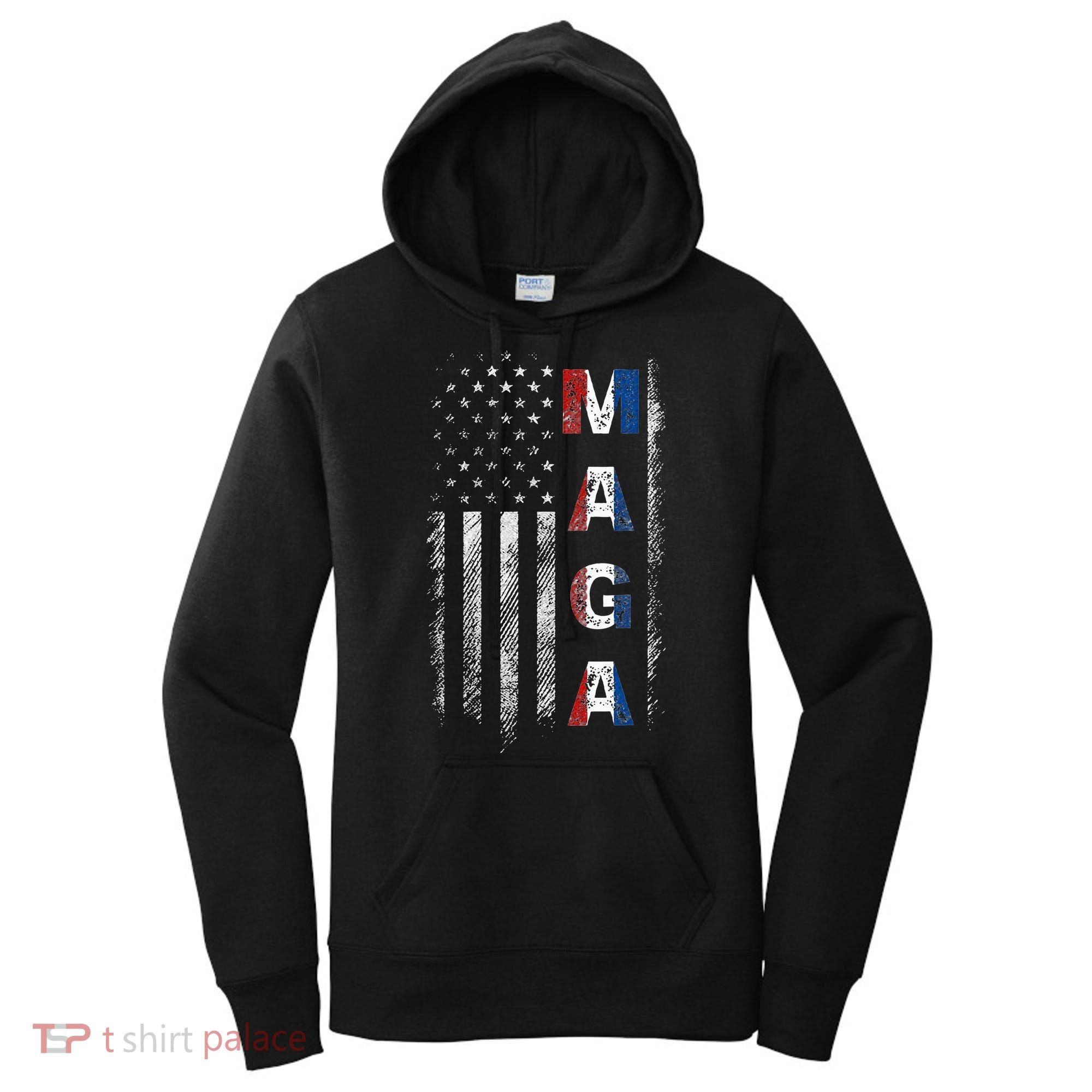 Maga Trump 2024 Us Flag American Women's Hoodie