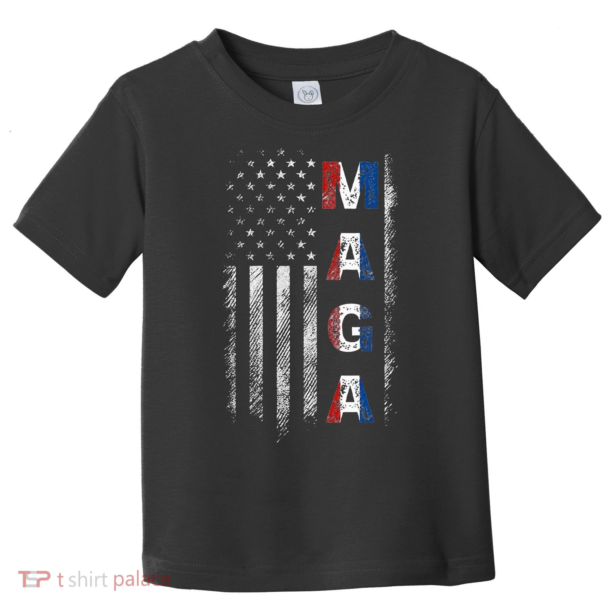 Maga Trump 2024 Us Flag American Toddler T-Shirt