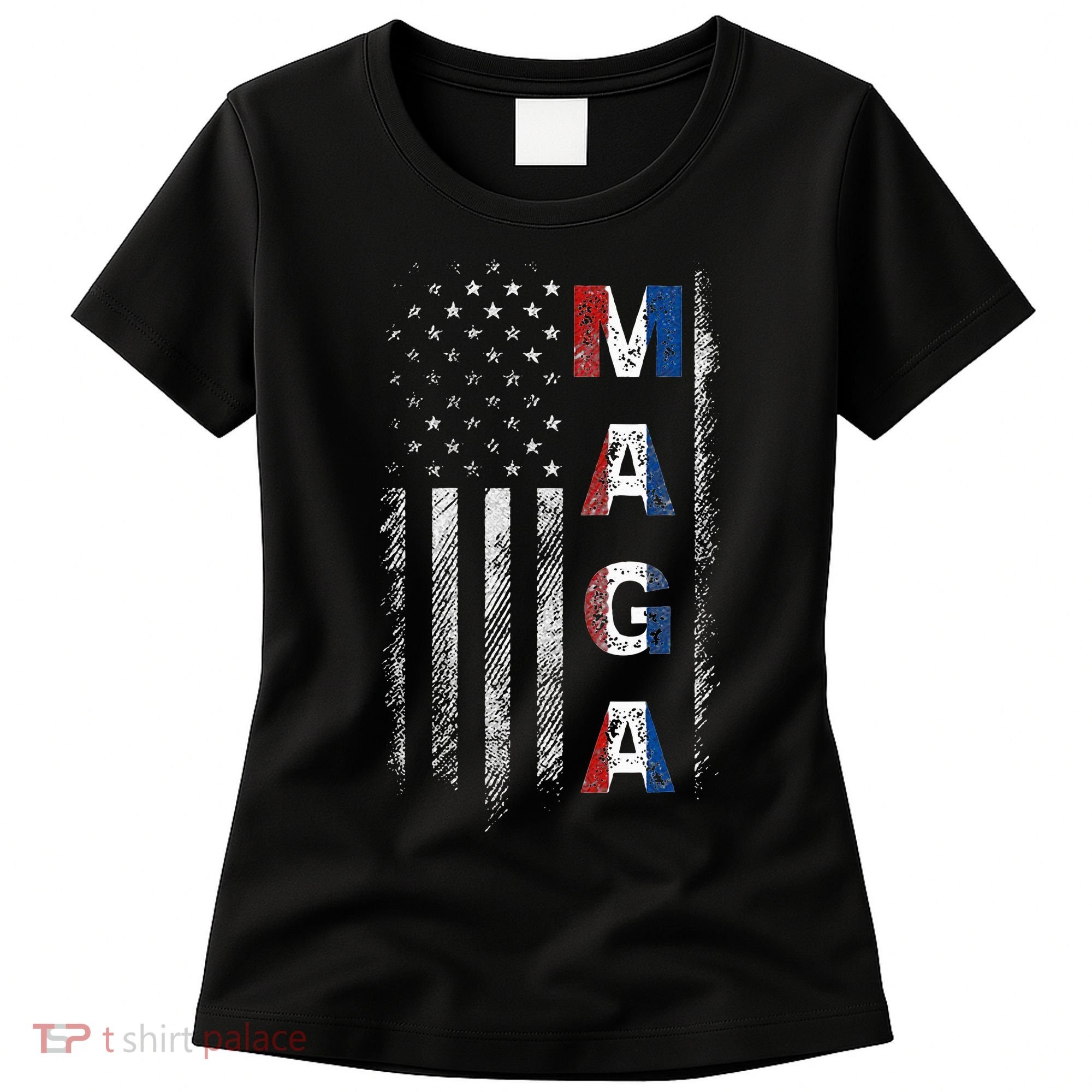 Maga Trump 2024 Us Flag American Women's T-Shirt