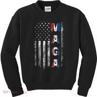 Maga Trump 2024 Us Flag American Kids Sweatshirt thumb 0