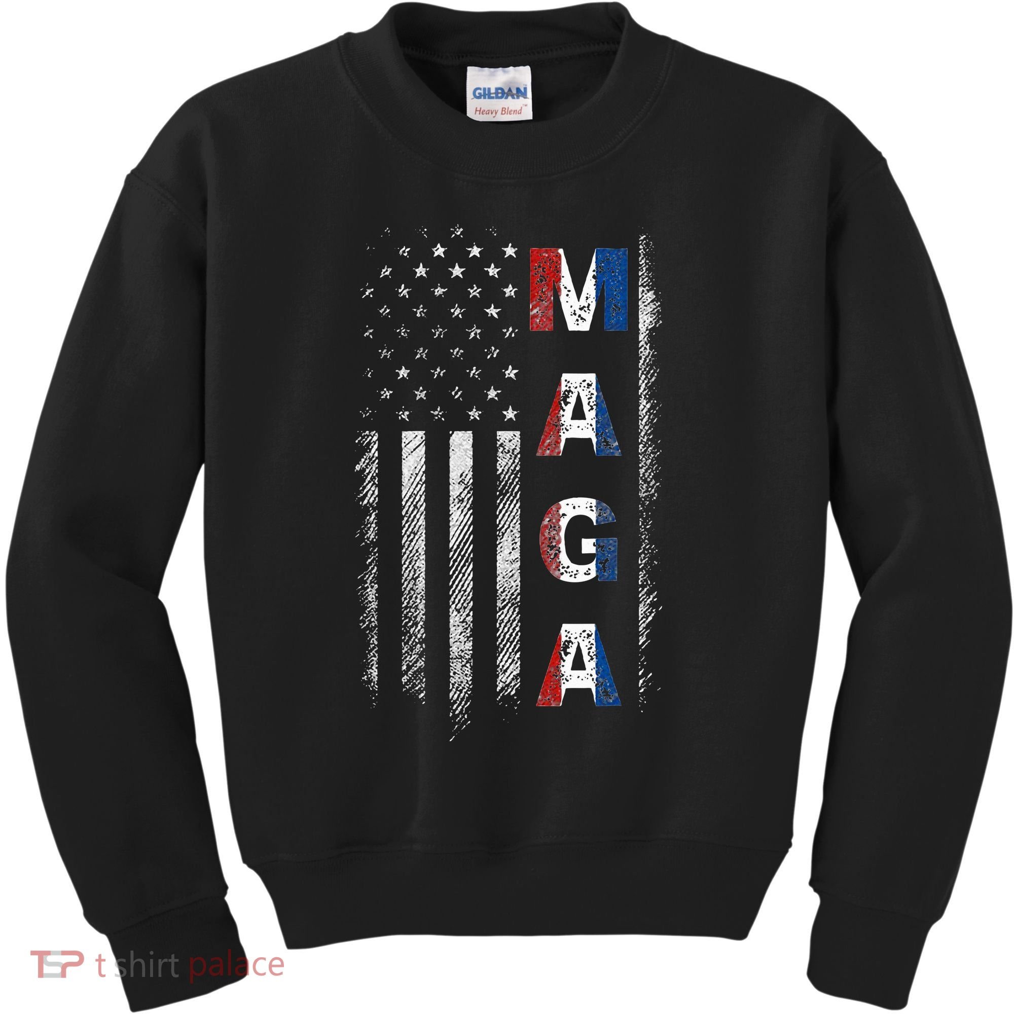 Maga Trump 2024 Us Flag American Kids Sweatshirt