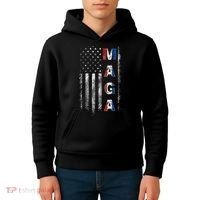 Maga Trump 2024 Us Flag American Kids Hoodie thumb 4