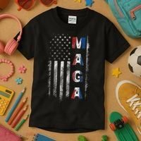 Maga Trump 2024 Us Flag American Kids T-Shirt thumb 3