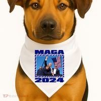 Maga Trump 2024 USA-Made Doggie Bandana thumb 1
