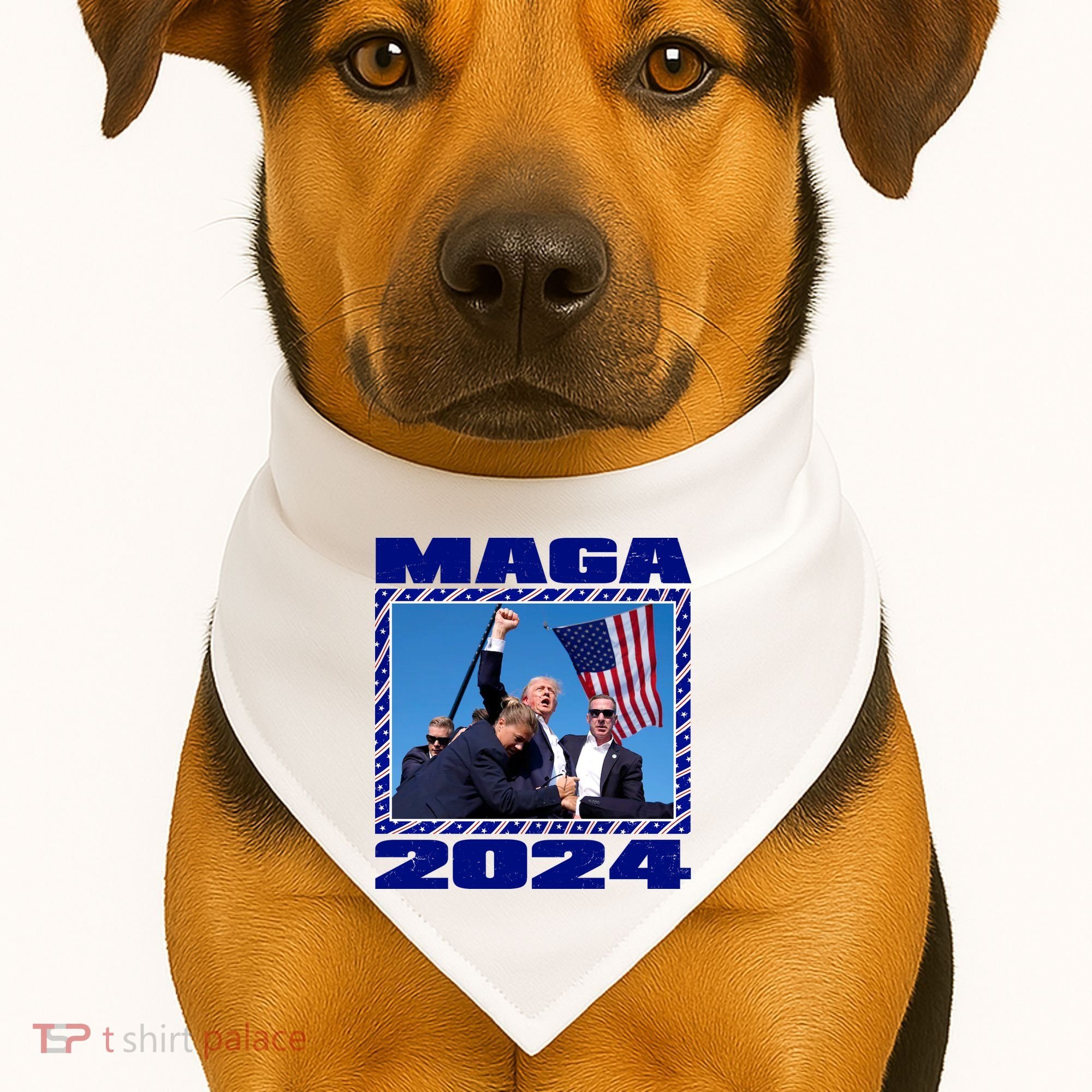 Maga Trump 2024 USA-Made Doggie Bandana