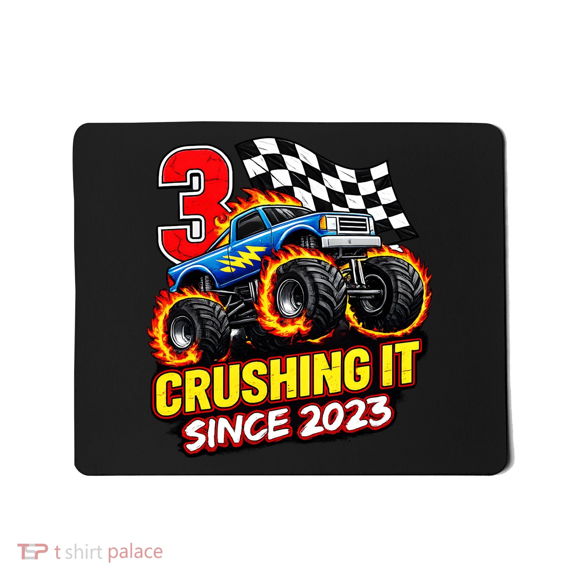 Monster Truck 3 Year Old Boy 3rd Party Birthday Born 2023 Mousepad