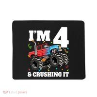 Monster Truck 4th Birthday Boy 4 Four Year Old Mousepad thumb 0