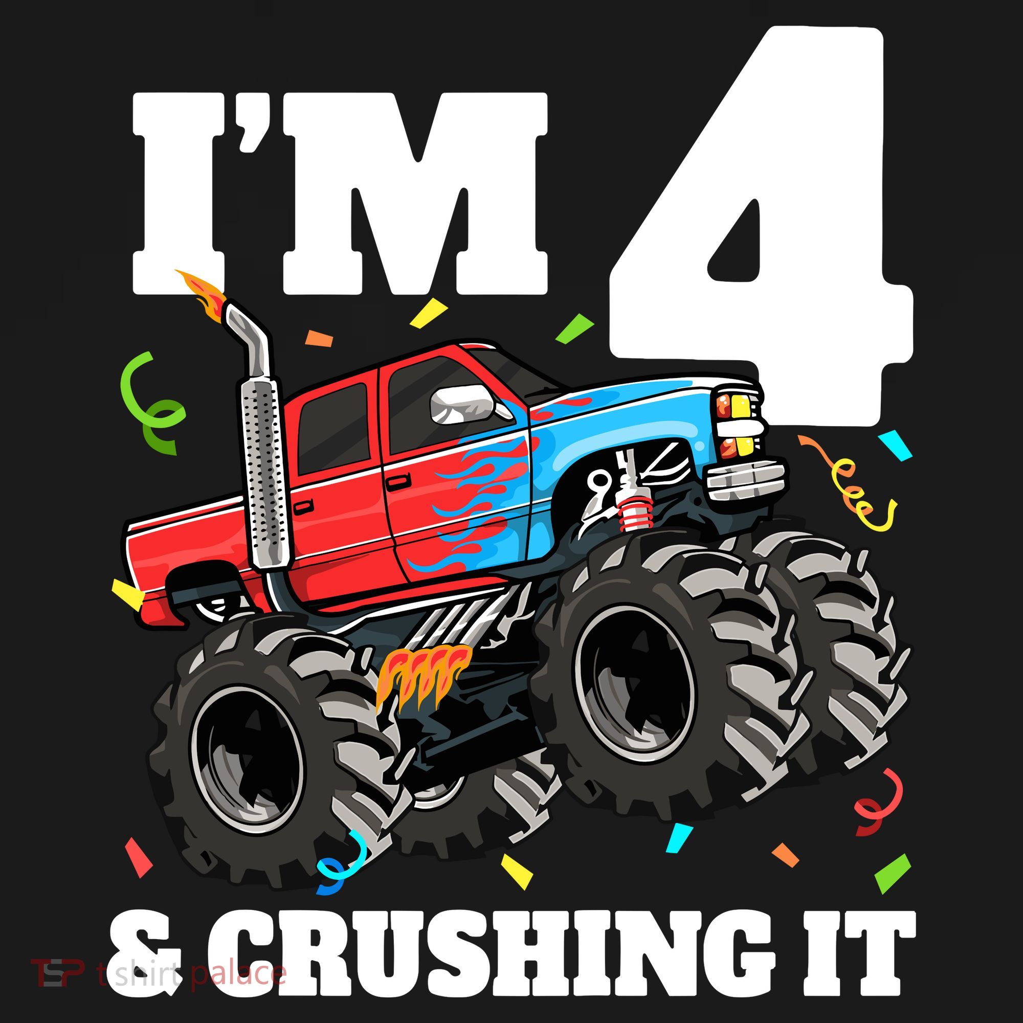 Monster Truck 4th Birthday Boy 4 Four Year Old Mousepad