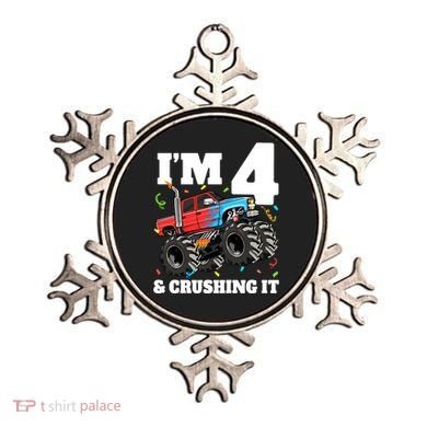 Monster Truck 4th Birthday Boy 4 Four Year Old Ornament