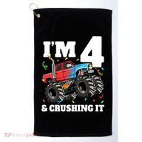 Monster Truck 4th Birthday Boy 4 Four Year Old Golf Towel thumb 0