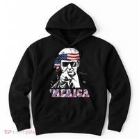 Merica Trump 4th Of July American Flag Festive Hoodie thumb 0