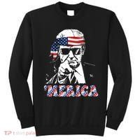 Merica Trump 4th Of July American Flag Festive Sweatshirt thumb 0