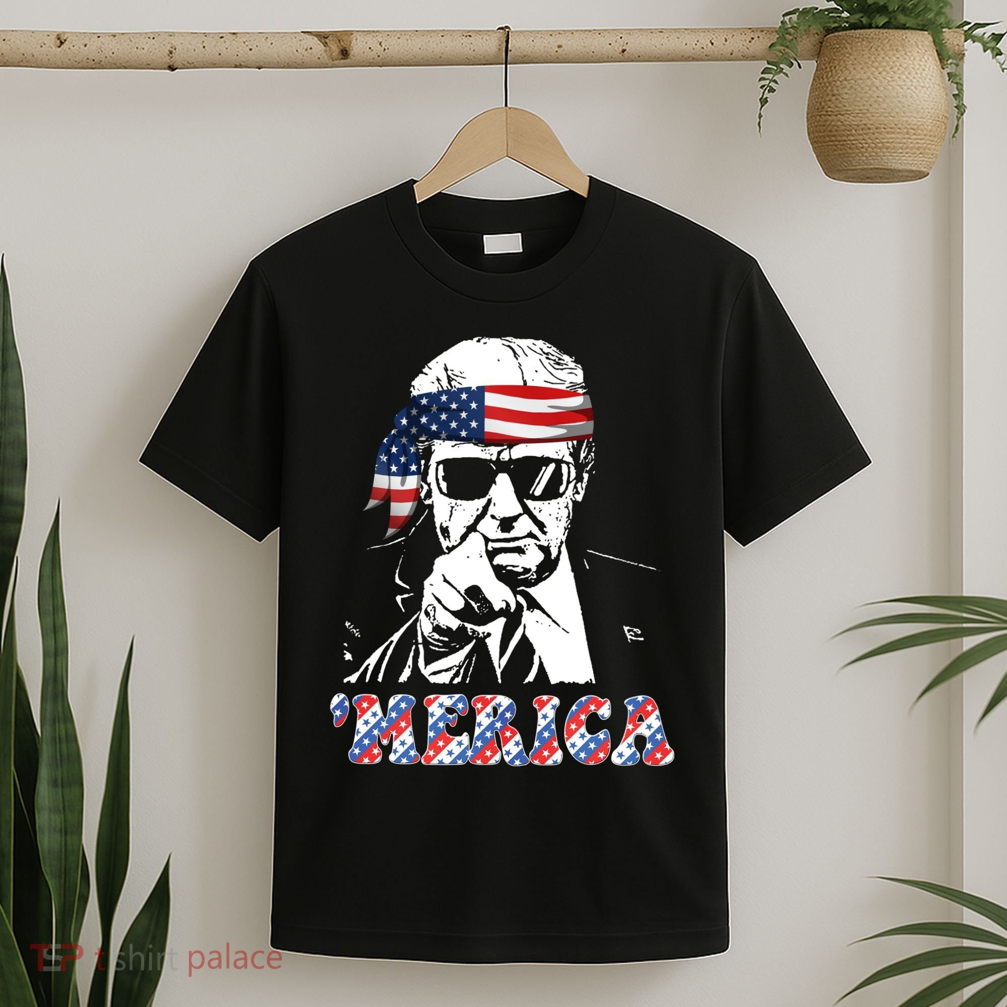 Merica Trump 4th Of July American Flag Festive T-Shirt