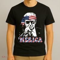 Merica Trump 4th Of July American Flag Festive T-Shirt thumb 3